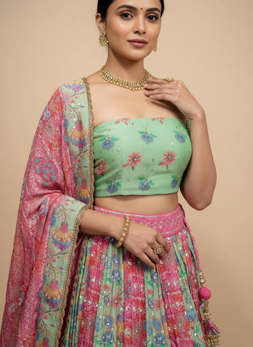 Green Garden Bridesmaid Lehenga