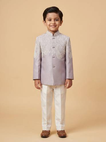 Purple sherwani sets with classic elegance for boys
