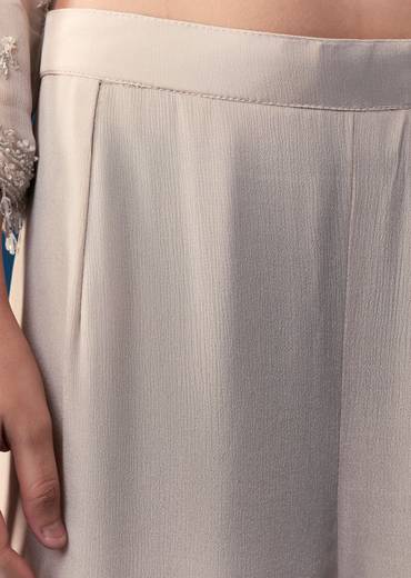 Beige Chinon Sharara Set With Cut Dana And Sequins Work