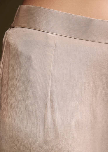 Beige Chinon Sharara Suit With Sequins And Moti Work