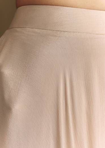 Beige Crop Top Set With Thread And Sequin Jacket