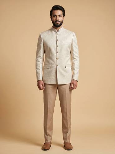 Beige Pathani Salwar Set