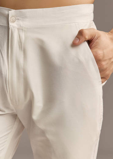 Beige Silk Designer Kurta For Men With Floral Print