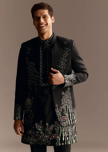 Black Jodhpuri Kurta Set