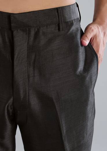 Black Kurta Jacket Set With Thread Resham Work