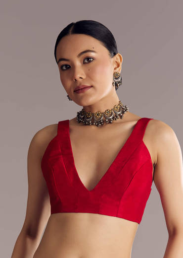 Black Saree With Woven Buttis In Brocade Weave