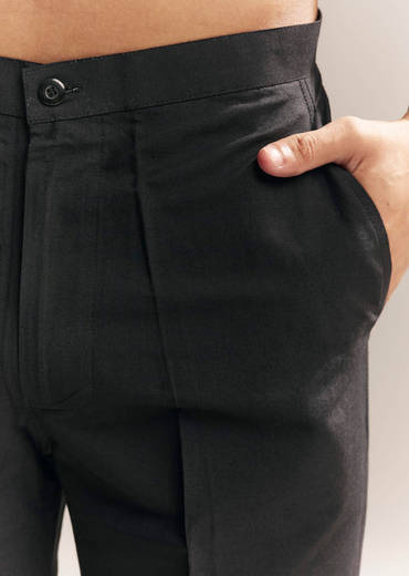 Black Silk Kurta Set For Men With Multi Colour Resham Embroidery