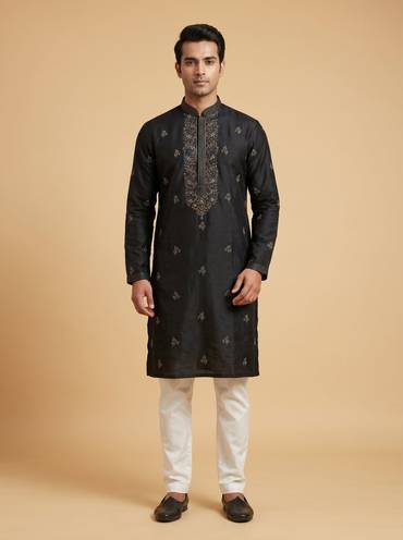 Black Straight Kurta Set