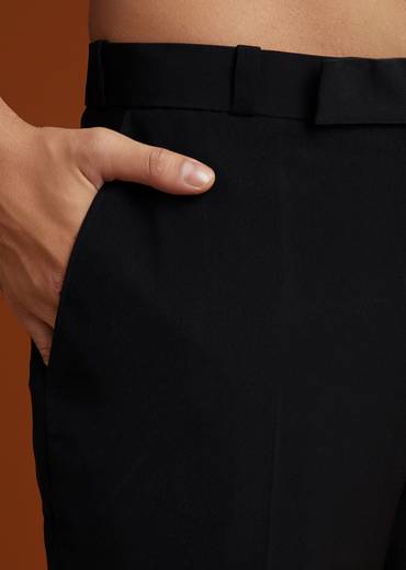 Black Suiting Coat Set With Cutdana Embroidery