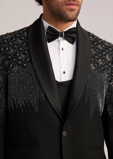 Black Embellished Tuxedo