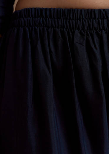 Blue Cotton Foil Mirror Kurta Set with Kalamkari Dupatta