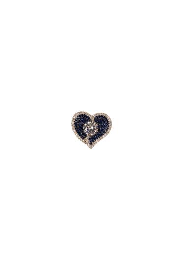Blue Heart Shaped Cubic Zirconia Stud Earrings