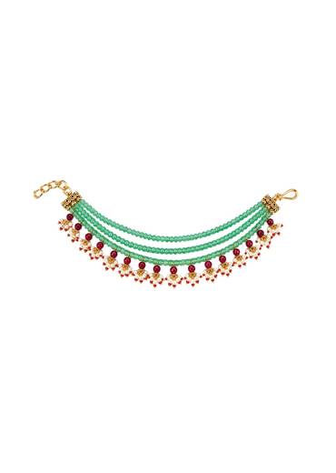 Emerald Pearl Layered Ear Chain