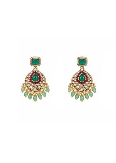 Emerald Polki Statement Necklace Set