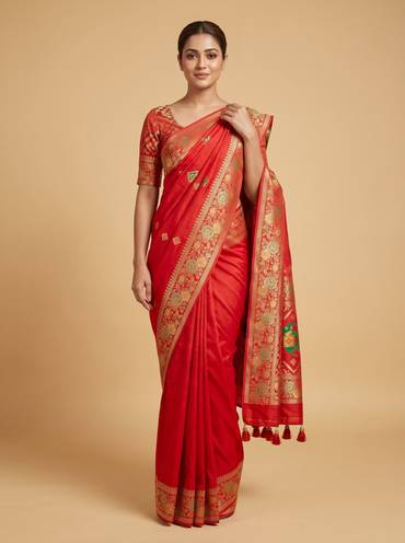 Emerald Thread Elegance Saree