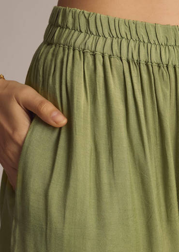 Green Banarasi Tissue Palazzo Suit