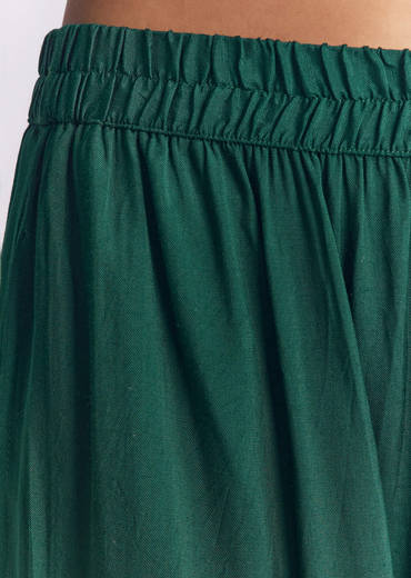 Green Ombre Georgette Kurta Set With Banarasi Weave