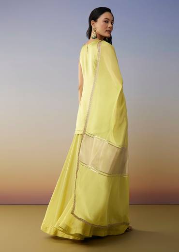 Green Satin Palazzo Suits with Beads Sequins Work