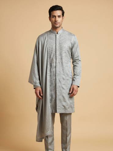 Grey Classic Kurta Set