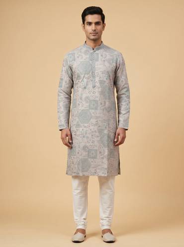 Grey Classic Kurta Set