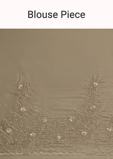 Grey Organza Saree with Cutdana Sequin Embroidery