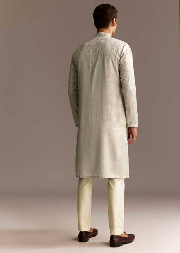 Grey Silk Kurta Set