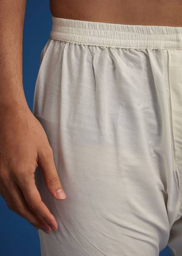 Ivory Silk Sherwani With Resham Zari And Zardosi Work