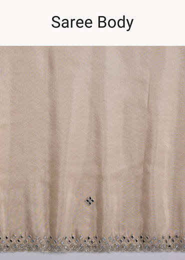 Ivory Tissue Saree With Heavy Hand Embroidery