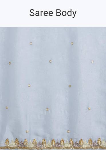 Light Blue Tissue Silk Saree With Stone Embellishment