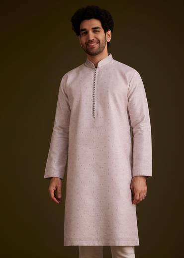 Lilac Embroidered Kurta Set