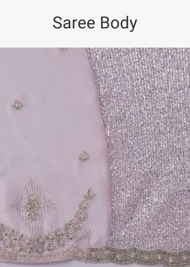 Lavender Purple Sequins Saree With An Embellished Border