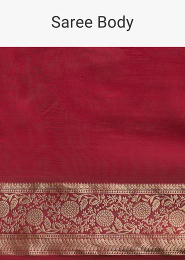 Maroon Dola Silk Saree With Zari Woven Border And Pallu