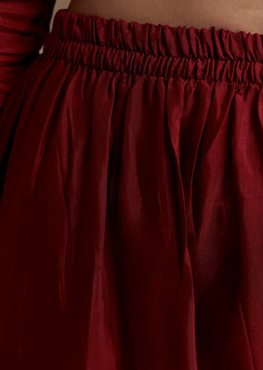 Maroon Foil Mirror Kurta Set with Kalamkari Dupatta