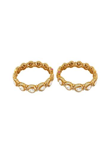 Moissanite Polki Bangle Set