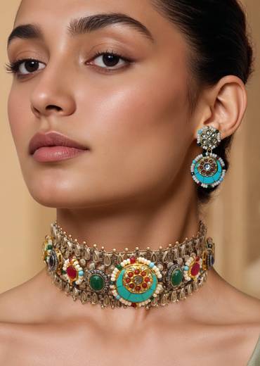 Multi Fusion Necklace and Earring Set