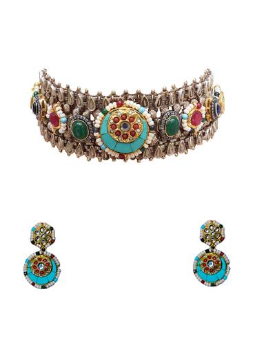 Multi Fusion Necklace and Earring Set