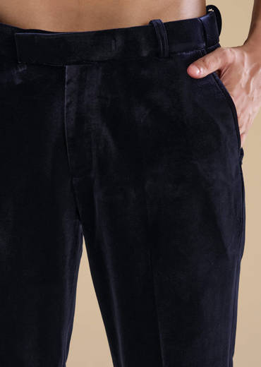 Navy Blue Velvet Jodhpuris with Sequins