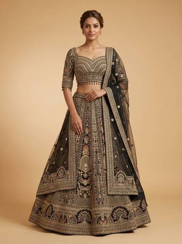 Obsidian Black Lehenga