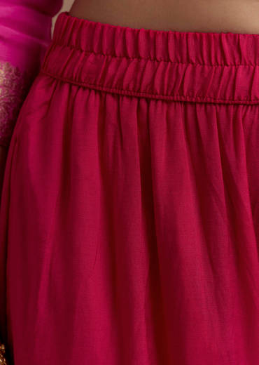 Ombre Pink Jacquard Weave Kurta Set