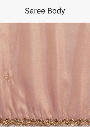 Orange Organza Tissue Saree With Sparkling Scallop Border