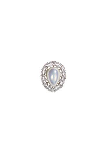 Pale Grey Blue Centre Stone Stud Earrings