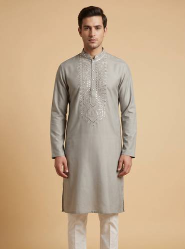 Peach Festive Kurta Set