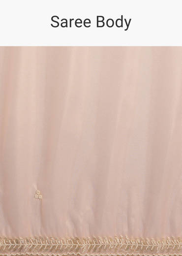 Peach Organza Tissue Saree With Beaded Border