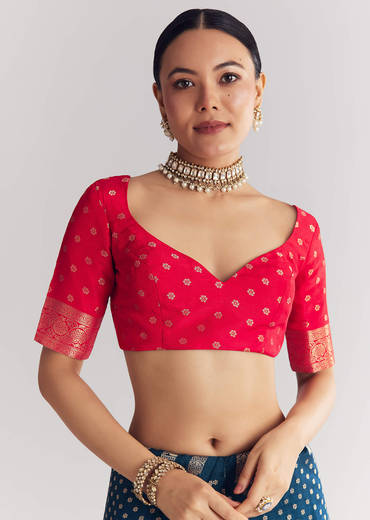 Peacock Blue Dola Silk Saree With Butti Work