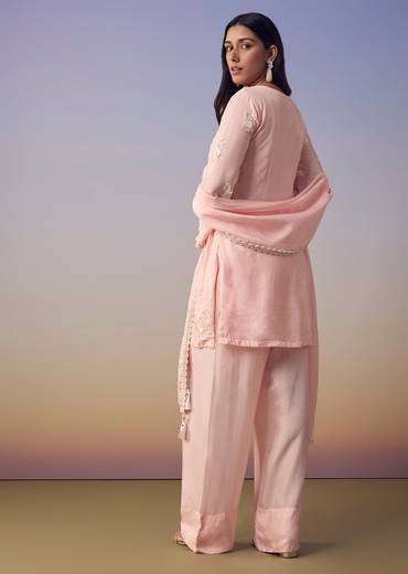 Pink Cutdana Embroidered Kurta Set