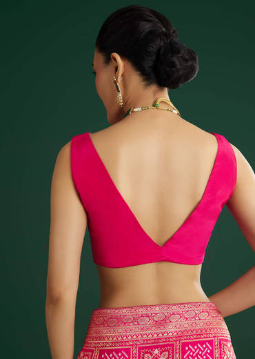 Pink Dola Silk Saree With Woven Patola