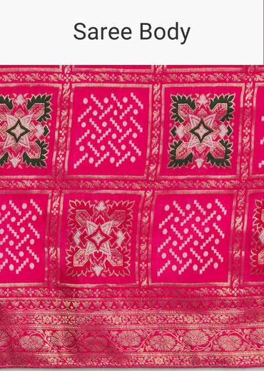 Pink Dola Silk Saree With Woven Patola