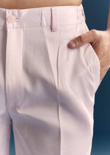 Pink Jodhpuri Suit For Men With Floral Print And Embroidery