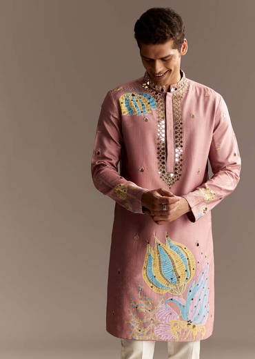 Pink Mirror Kurta Set