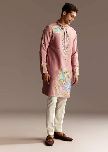 Pink Mirror Kurta Set